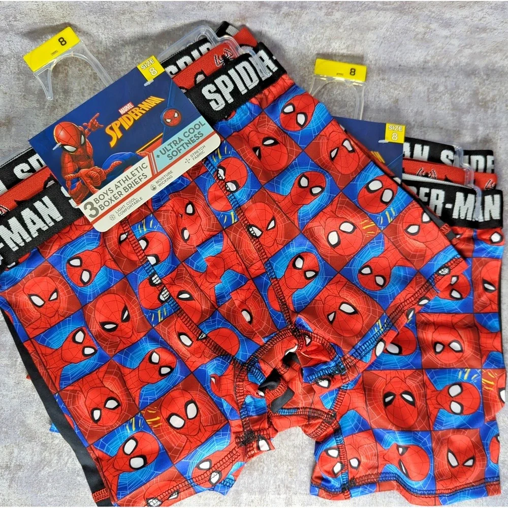 Marvel Spider-Man Boxer Briefs Size 8 (6 total boxers)